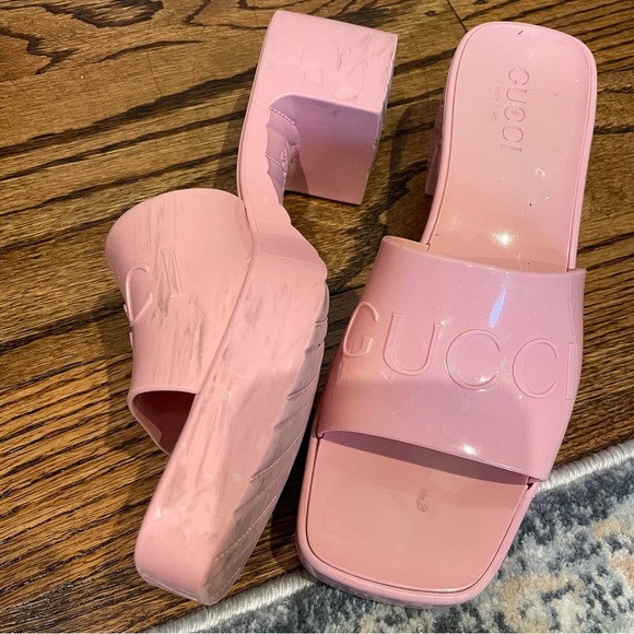 Gucci Pink Women's Slide Sandals 37 - Picture 5 of 7